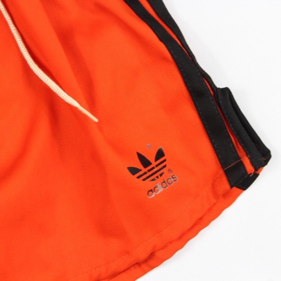 1980s Adidas Cotton Blend Soccer Shorts Orange New - Picture 7 of 8
